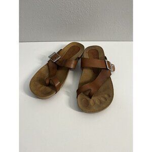 YOKONO Leather Comfort Toe Loop Strap Sandals Shoes Sz 8